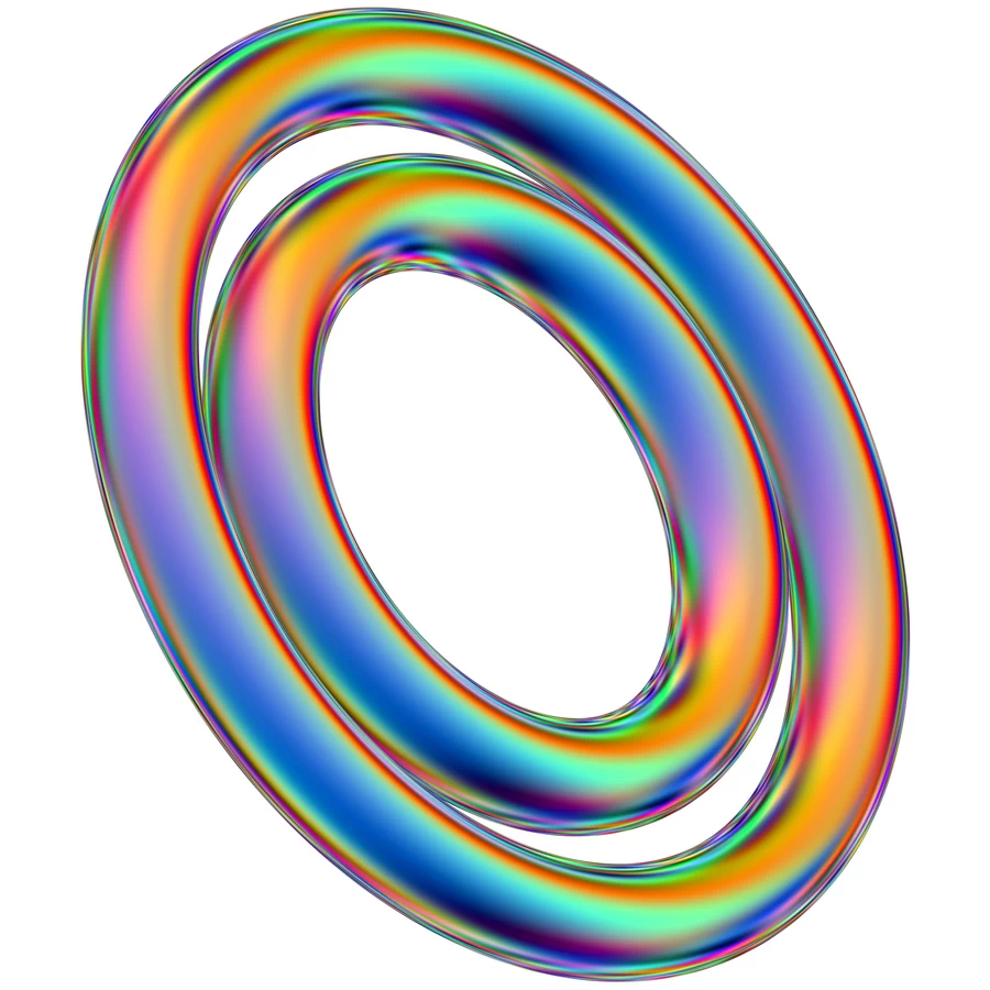 潮流酸性全息金属镭射机能彩虹3D立体几何图形png免抠图片素材【063】